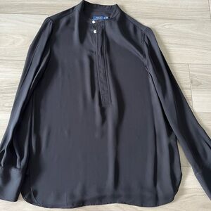Polo ralph lauren silk tunic shirt- black
